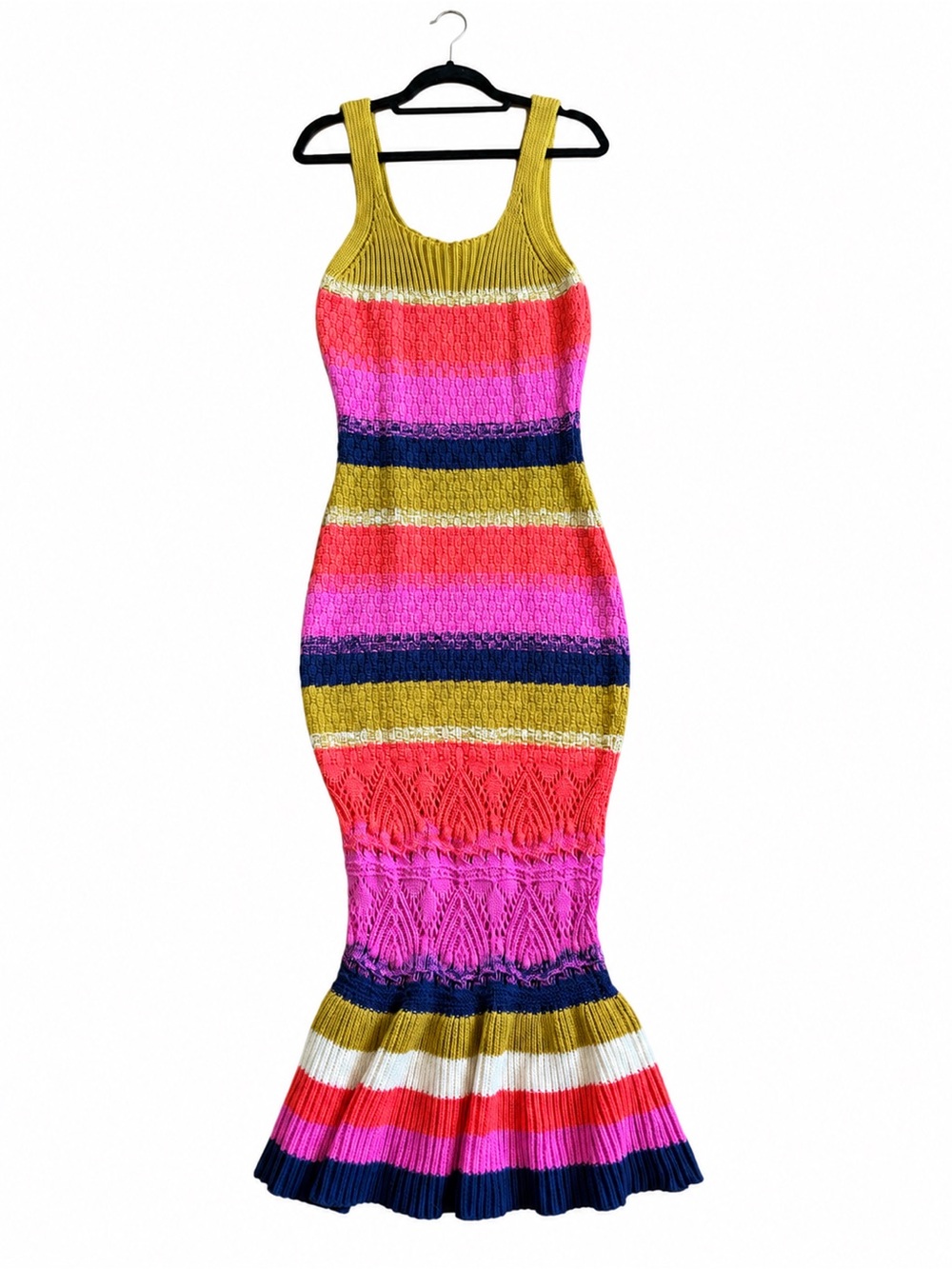 Striped Knit Tank Midi Dress